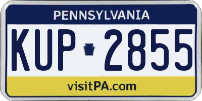 PA license plate KUP2855