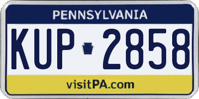 PA license plate KUP2858