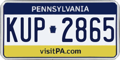PA license plate KUP2865