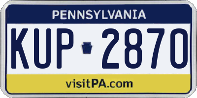 PA license plate KUP2870