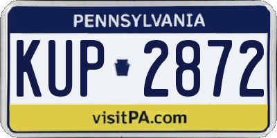 PA license plate KUP2872