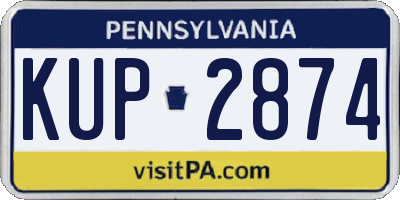 PA license plate KUP2874