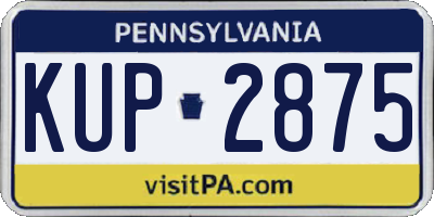 PA license plate KUP2875