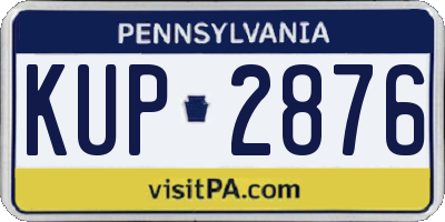 PA license plate KUP2876