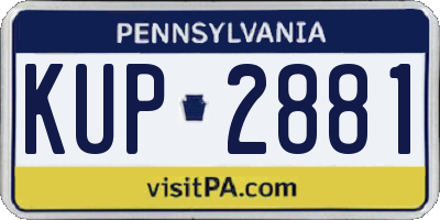 PA license plate KUP2881