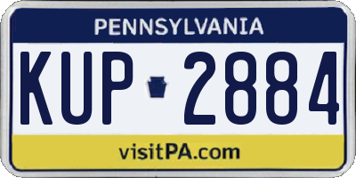 PA license plate KUP2884