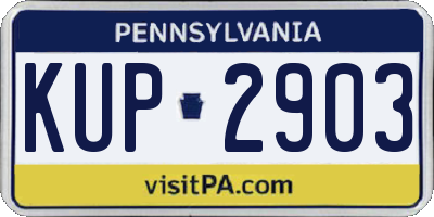 PA license plate KUP2903