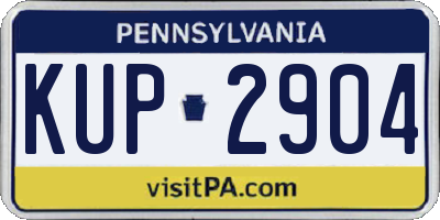 PA license plate KUP2904