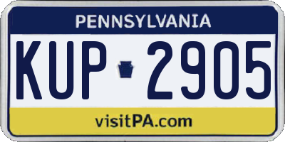 PA license plate KUP2905