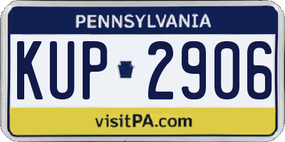 PA license plate KUP2906