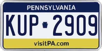PA license plate KUP2909