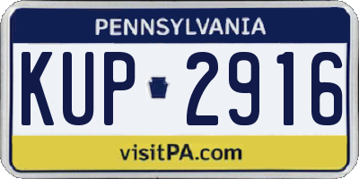 PA license plate KUP2916