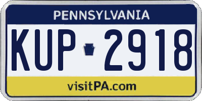 PA license plate KUP2918
