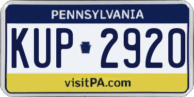 PA license plate KUP2920
