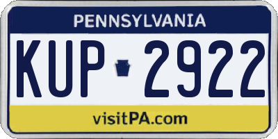 PA license plate KUP2922