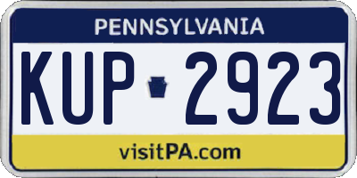 PA license plate KUP2923
