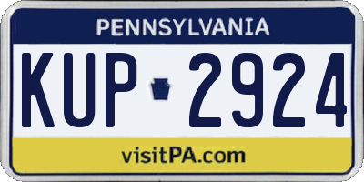 PA license plate KUP2924
