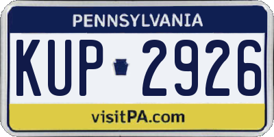 PA license plate KUP2926