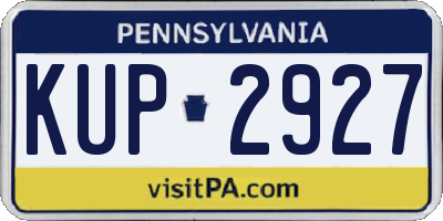 PA license plate KUP2927