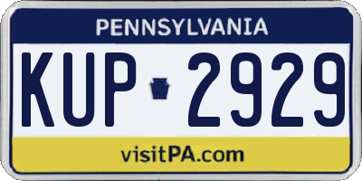 PA license plate KUP2929