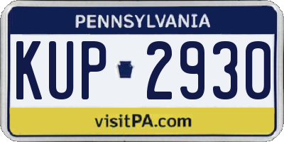 PA license plate KUP2930