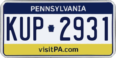 PA license plate KUP2931