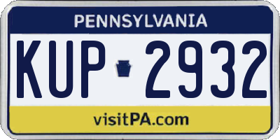 PA license plate KUP2932