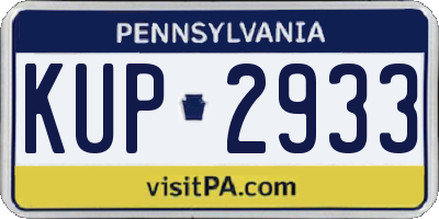 PA license plate KUP2933