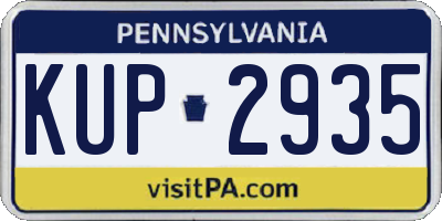 PA license plate KUP2935