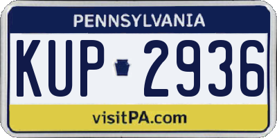 PA license plate KUP2936