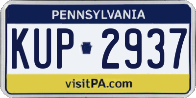 PA license plate KUP2937