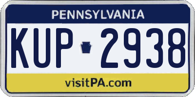 PA license plate KUP2938