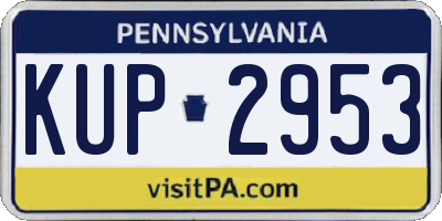 PA license plate KUP2953