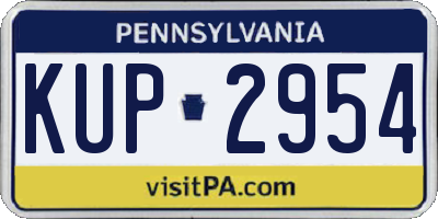 PA license plate KUP2954