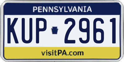 PA license plate KUP2961