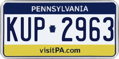PA license plate KUP2963