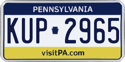PA license plate KUP2965