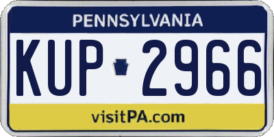 PA license plate KUP2966