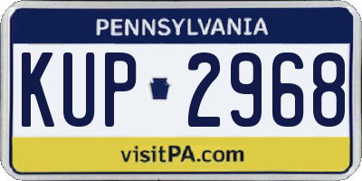 PA license plate KUP2968