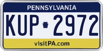 PA license plate KUP2972