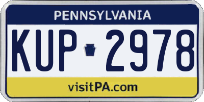 PA license plate KUP2978