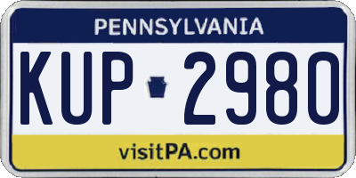 PA license plate KUP2980