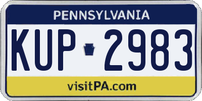 PA license plate KUP2983