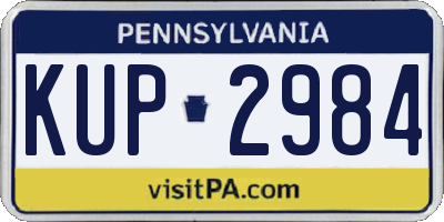 PA license plate KUP2984