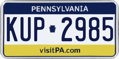 PA license plate KUP2985
