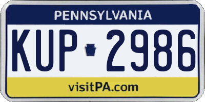 PA license plate KUP2986