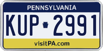 PA license plate KUP2991