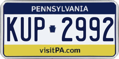 PA license plate KUP2992