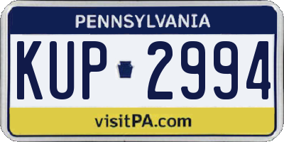 PA license plate KUP2994