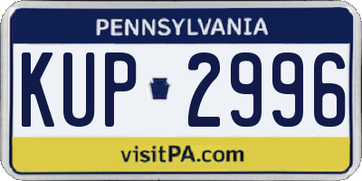 PA license plate KUP2996
